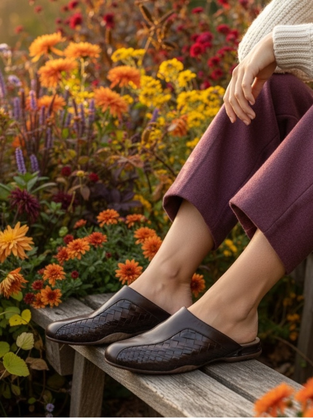 Cole Haan Nike Air Woven Leather Mules 7